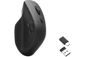 Keychron M6 Wireless Gaming Optical Mouse, Tri-Mode 2.4 GHz/Bluetooth 5.1/Wired, PixArt 3395 sensor, 26000 DPI, Ergonomic Lightweight Programmable Macro Button for Windows PC/Mac - Black