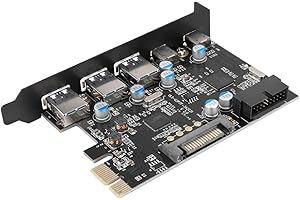 HOPCD USB C to PCIe Expansion Card, Multi-functional PCB 5-port USB3.0 /USB-C to PCI Express Expansion Card, USB3.0 to PCIe Aapter Card for Windows XP/Vista/7/8/10