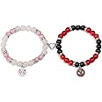 GAUEIOUR Couple Spider Bracelet Set,Love Magnetic Buckle Beaded Bracelet,Spider Man Pendant Bracelet,Mixed Material Bracelet, Accessory for Best Friend and Companion