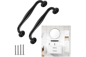 TsunNee Paquete de 12 tiradores de gabinetes modernos, tiradores de cajones simples, tiradores de puertas de gabinetes, tiradores de arco, tiradores de puertas de muebles, 96 mm, paso de 3.78 ", negro