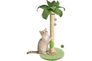 HOMYHANDS Cat Scratching Post 80CM Cat Scratcher Tall Scratching Posts for Indoor Cats with Bell Ball And Interactive Wooden Ball for Kittens Adults Cats