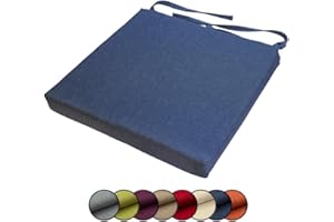 chilly pilley Coussin De Chaise Coussin Assise Housse Amovible avec Zip Ensemble De Coussin De Jardin (40x40x5, Bleu)