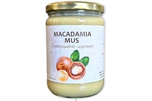 Bio Macadamiamus aus 100% handgeknackten, ungerösteten Nüssen, fein vermahlen in gekühlten Granitmühlen, cremiger Geschmack, für Soßen, Cremes, Obst & Gemüse, Müsli und mehr von Vegaya