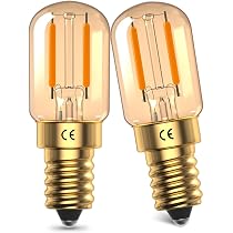 Luxvista 2W E14 LED Birnen Dimmbar – Ultra Warmweiß 2200K, Vintage Amber Glas, 150 Lumen, 2er Pack, 15–20W Ersatz