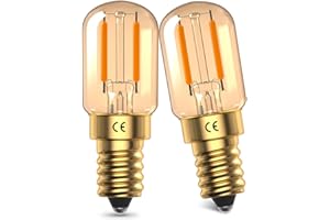 DoRight Vintage E14 żarówki LED, Mini 1W lampa LED Amber Glas, ciepła biel 2200 K, E14 SES LED żarnik żarówka retro, odpowiednik 10W-15W, 95 lumenów, bez możliwości ściemniania, 2 sztuki