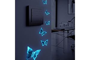 HGDESIGN® Wandtattoo Leuchtend Wandaufkleber leuchtsticker Blau Schmetterling Wohnzimmer Schlafzimmer Wanddeko (Variante A)