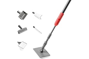 NICREW Limpieza Acuario, 6 en 1 Kit de Limpiador Acuario con Red, Esponja de Limpieza en Ángulo Recto, Cepillo de Tubo, Rastrillo de Grava, Rascador para Vidrio, Esponja Plana Grande