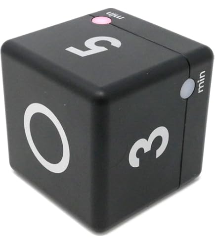 TFA Dostmann Digital Tierling Timer CUBE-TIMER, 38.2040.01, 4 Preset Times (3 - 5 - 7 - 10 Minutes), Very Easy Operation, Alarm tone, LED Front Alarm, Black, (L) 60 x (W) 60 x (H) 60 mm