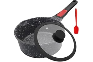 AIKENBBKK Casserole à manche de 20 cm avec couvercle, 2,5 l, anti-adhésive, avec poignée amovible, convient pour tous les types de feux, passe au lave-vaisselle et au four, noire