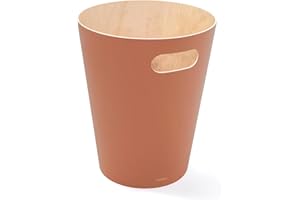 Umbra Woodrow nowoczesny drewniany kosz na śmieci, kosz na śmieci, kosz na śmieci lub kosz do recyklingu do domu lub biura, Sierra