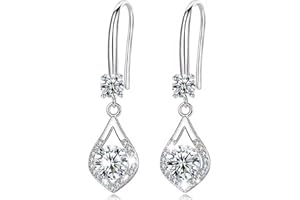 Ohrringe Silber 925 Hängend Damen: JSNOM Schmuck Ohrhänger mit 5A Zirkonia, Geburtstag Valentinstag Weihnachten Geschenke für Freundin Mutter Frau Tochter Frauen