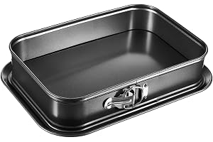 Rektangulär kakform – 30 x 20 cm, non-stick belagd, återanvändbar, bakform med avtagbar, ugnssäker, hållbar form
