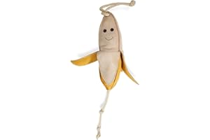 PFERDELINIS Giocattoli per cavalli come intrattenimento, Box, Paddock, pascolo Giocattoli per cavalli contro la noia robusti in pelle scamosciata (Banana)