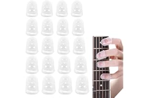 MEXRUMI 20 Pieces 5 Tailles Caoutchouc Anti-Dérapant Protection Des Doigts, Protection Du Bout Des Doigts Guitar Ukulele Cordes Instrument Protection Du Bout Des Doigts Idéal Accessoires De Guitare