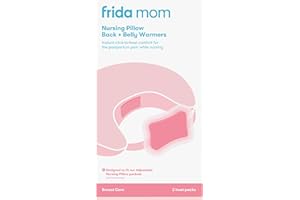 FridaBaby Frida Mom Nursing Pillow Back + Belly Warmers Reusable Click-to-Heat Relief in an Instant for Back + Belly 1 Set - 2 Heat Packs, White