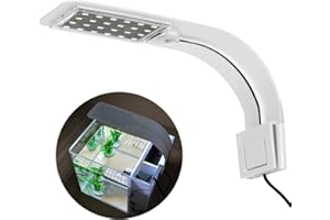 UEETEK Luz del Acuario del LED, luz de la lámpara con Clip súper Delgada con Enchufe de la UE para el Tanque de Acuario (luz Blanca)
