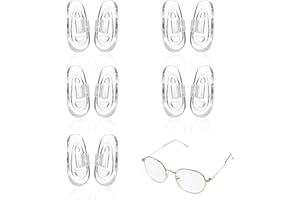 GMENTS 5Pairs Push Fit Glasses Nose Pads Silicone Nose Support Cushions Push in Anti Slip Pad Stop Slipping Down Clear Soft Flexible Comfort Lightweight Repair for Wire Frame Eyeglasses Sunglasses Spectacles