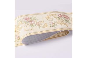 Banggo Bordo impermeabile per carta da parati, 10,6 x 500 cm, giallo, autoadesivo, motivo floreale 3D, decorazione per cucina e bagno