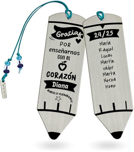 Marcapáginas Personalizado Metal Con Foto Y Texto - 15x4cm, Doble Cara, Regalo Para Lectores