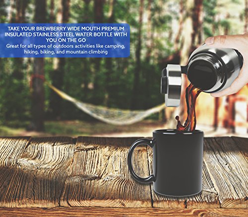 Brewberry Weithals Premium Isolierte Edelstahl Trinkflaschen, Thermosflasche Und Reisetasse Für Heiß- Und Kaltgetränke, 946 ml - 5