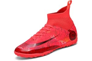 VTASQ Boys and Girls Soccer Shoes Kids Astro Turf Trainers Junior Football Shoes Indoor Outdoor Athletic Sneakers Non-Slip Unisex [9, 10, 11, 12, 13] UK Size