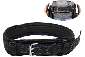 SSDH Heavy Duty Work Belt Scaffolding Professional Heavy Duty Leather Work Tool Belt Holds Most Carpenter and Contractor Bags, Clips and Tool Racks for Worker Jobs (Blue)