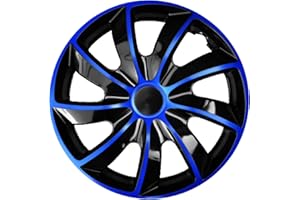 Ohmtronixx Quad Radkappen 13 Zoll 4er Set, blau-schwarz, Radzierblenden aus ABS Kunststoff