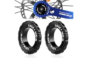 DIFLAX 2 Piezas Anillo de Bloqueo de Disco de Freno Compatible con Shima Compatible con Eje Pasante de 15/20 Mm 44x26x8 Mm Bloqueo Central de Buje de Bicicleta de Aleación