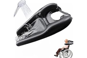BLARIE Lavacabezas Portatil para Casa - Silla o Cama - Profesional - Peluquería - Lavabo Portatil Hinchable para Ancianos, Embarazadas, Niños, Heridos y Discapacitados - Ducha de Emergencia, Negro
