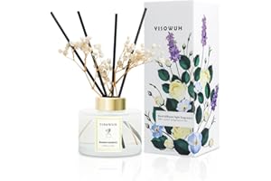 YISOWUH Ambientadores de hogar - difusor de Aromas - Jazmín Gardenia 150 ml Difusor de aceites Esenciales con 8 Varillas, Fragancia Duradera para el hogar, el baño y la decoración de la habitación