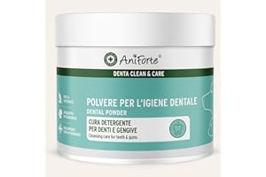 AniForte Denta Clean & Care Tartar EX polvere 300g per l'igiene orale di cani e gatti, cura dentale naturale, per prevenire alito cattivo, placca e tartaro, sostituto del dentifricio