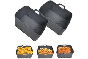 SMLNTBU Airfryer silikonowa forma do Ninja Foodi Max AF400EU AF451EU 9,5L, AF500EU 10,4 l, 2 szt., ulepszona silikonowa forma do pieczenia zamiast papieru do pieczenia, akcesoria do frytkownicy na gorące