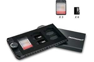 PROfezzion - Custodia per schede di memoria in alluminio, 9 scomparti interni in EVA per interruttore schede NS e schede Micro SD TF (verde nerastro)