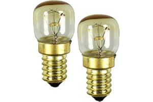 COM-FOUR® 2x ugnslampa upp till 300 ° C, varmvit glödlampa 15W, E14, 230V (02 stycken - 15W guldfärgad)