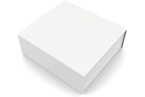 JIAWEI Jia Wei Pudełko na prezent, duże, prostokątne – z pokrywą i zamknięciem na magnes – na wesele, prezent urodzinowy, dla druhny, z kartką z życzeniami i bibułką 35x35x13 biały (pure white)