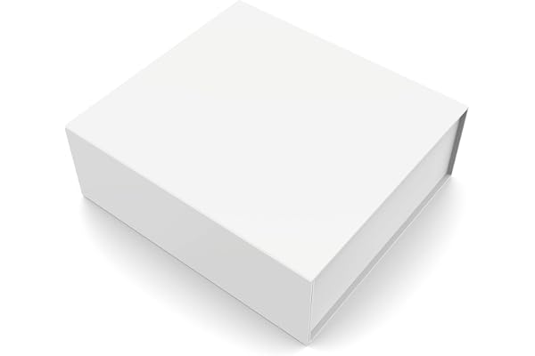 Boite Cadeau Grand 33 x 31 x 11,5 cm, boite cadeau de luxe JiaWei avec couvercles, boite cadeau en carton pliable magnétique - blanc (sans ruban)