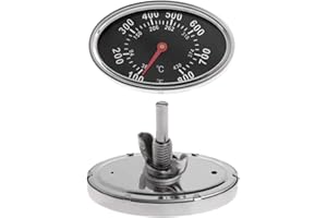 JENOR Thermomètre Ovale pour Barbecue - Cadran - Jauge de température Fahrenheit Celsius - Double échelle de 50 à 370 °C