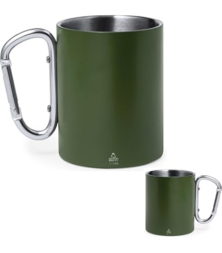 Tazza Termica In Acciaio Inox 304 Per Escursionismo - 280ml Con Manico A Moschettone - Foto 10