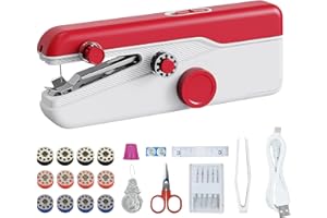 LETCART Mini machine à coudre portable électrique à double vitesse pour la maison, les amis, la famille, les amateurs de bricolage ou les débutants (rouge)