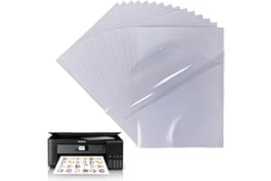 HELWEET Samoprzylepny papier winylowy, do drukowania, papier, folia winylowa, kompatybilna z większością modeli drukarek atramentowych, 20 sztuk (210 mm x 297 mm)