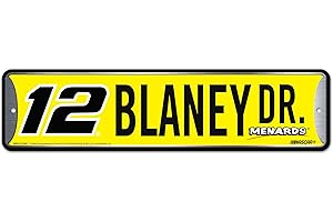 Rico Industries NASCAR Racing Ryan Blaney Plaque de rue en métal 10,2 x 38,1 cm Décoration d'intérieur – Chambre – Bureau – Man Cave