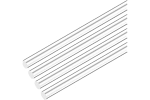 M METERXITY 4-Pack Acrylic Round Rods, 11.8 x 0.35 Inch/ 300 x 9 mm Clear Acrylic Dowel Rods Sticks Plastic Sticks Strip for DIY Crafts Lighting Gardening Decorations