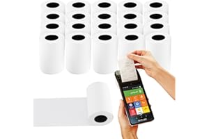 ALWAIIZ 20 Rouleaux Rouleau Tpe, Papier Thermique, Rouleaux Machine Carte, Bobine Papier Thermique, Sans Bpa, Longueur Déployée Jusqu'à 12m, Bobine Terminal Carte Bancaire Papier Thermique