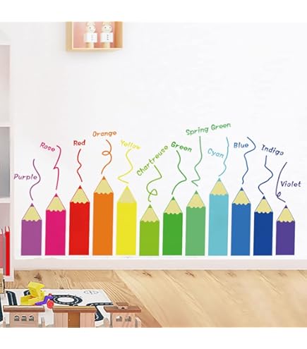HATARU Reading Animals Wall Decals - Watercolor Tree With Cartoon Animals, Peel & Stick Vinyl Stickers For Nursery - View #6