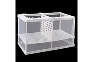 IRYNA 1 scatola per acquario, grande scatola per allevamento di pesci tropicali, per asilo nido, scatola di isolamento per friggiture, rete da allevamento multifunzione, divisore per acquario, 26x15x15 cm