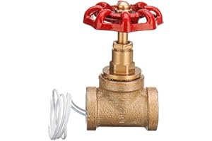 HONFITAT ChaRLes Vintage Steampunk 1/2 Pulgadas Rojo Mango Parada Válvula Interruptor Luz Con Cable Para Agua Tubo Lámpara