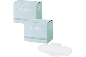 MY ALMA Compresa Regular - Fabricada en Algodón 100% Orgánico - Con Alas - Respeta la Flora Vaginal - Ideal Para Flujo Regular - Producto Original Fabricado en Europa