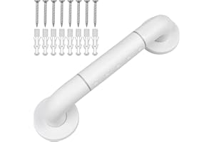 Baxcdyswe Barre D'Appui WC, 30 cm Barre de Maintien Douche, Poignée Douche Antidérapante, Salle de Bain Poignée Sécurité Blanche, Poignée de Toilette, Poignée de Salle Bain, Poignée Baignoire
