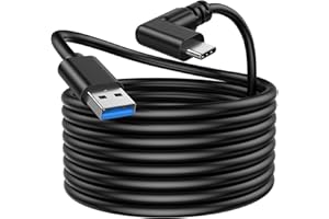 Kiuet 4M Link Cable Compatible with Meta/Oculus Quest 3/Quest 2/Pro/PICO4 Accessories VR Headset, High Speed Data Transfer Cord USB 3.0 Cable Type C Light for Gaming PC/Steam VR