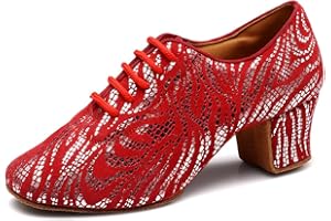 HROYL Latino Buty do tańca damskie Salsa i Bachata z koronką Buty do tańca towarzyskiego,Model WDL-K4